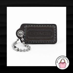 2" Medium COACH GREY GRAY LEATHER KEY FOB BAG CHARM KEYCHAIN HANGTAG TAG